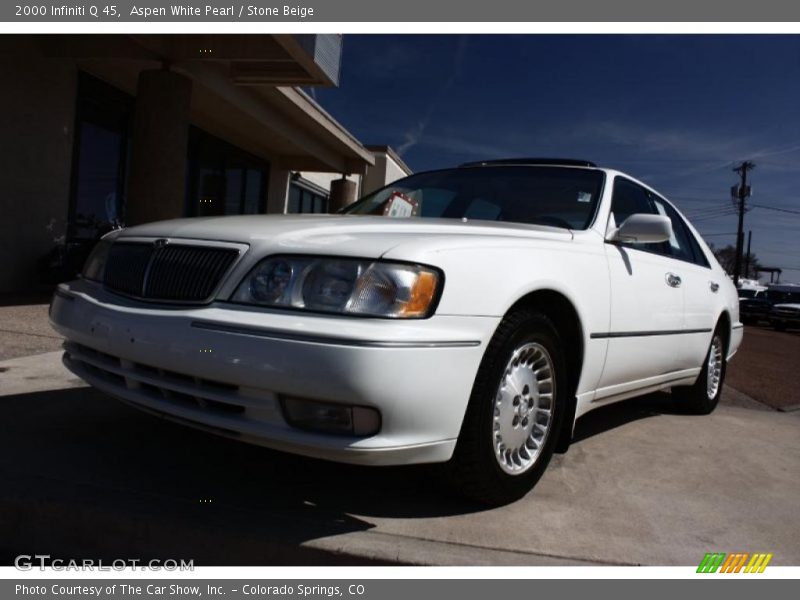Aspen White Pearl / Stone Beige 2000 Infiniti Q 45