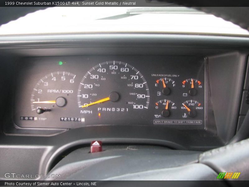 Sunset Gold Metallic / Neutral 1999 Chevrolet Suburban K1500 LT 4x4