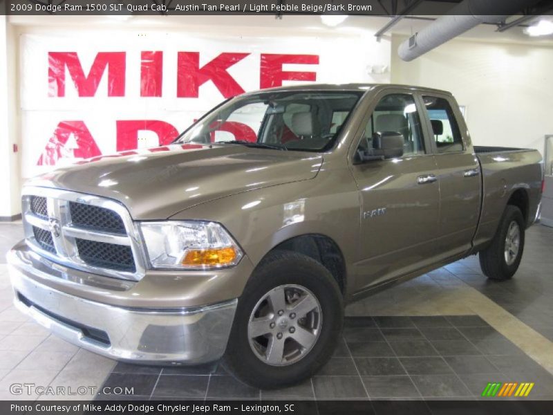 Austin Tan Pearl / Light Pebble Beige/Bark Brown 2009 Dodge Ram 1500 SLT Quad Cab