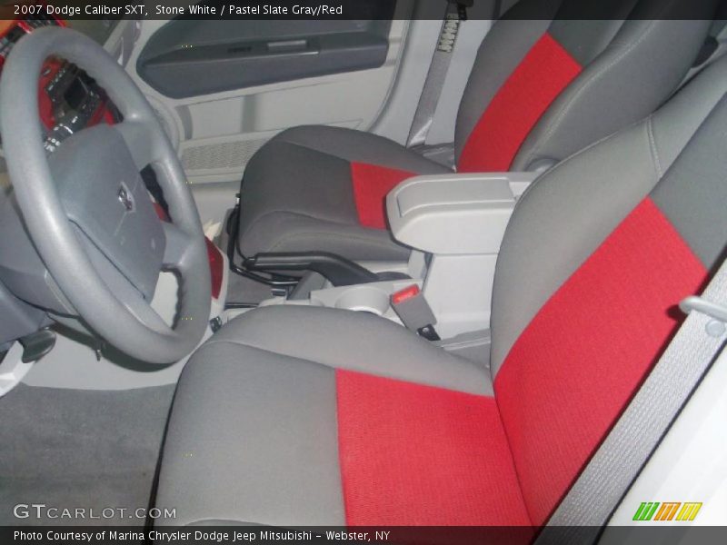 Stone White / Pastel Slate Gray/Red 2007 Dodge Caliber SXT