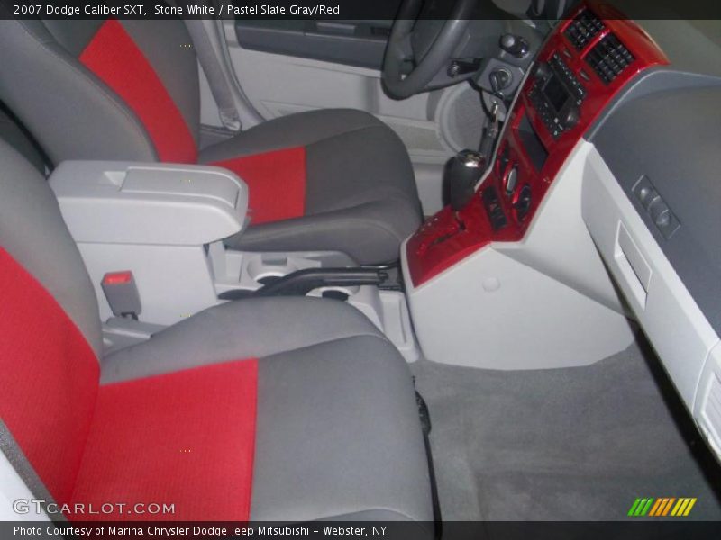 Stone White / Pastel Slate Gray/Red 2007 Dodge Caliber SXT