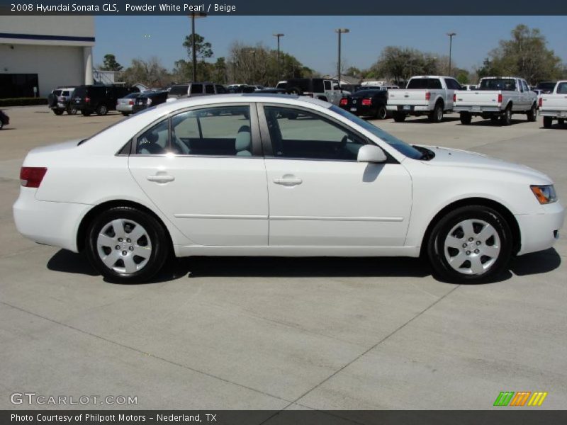 Powder White Pearl / Beige 2008 Hyundai Sonata GLS