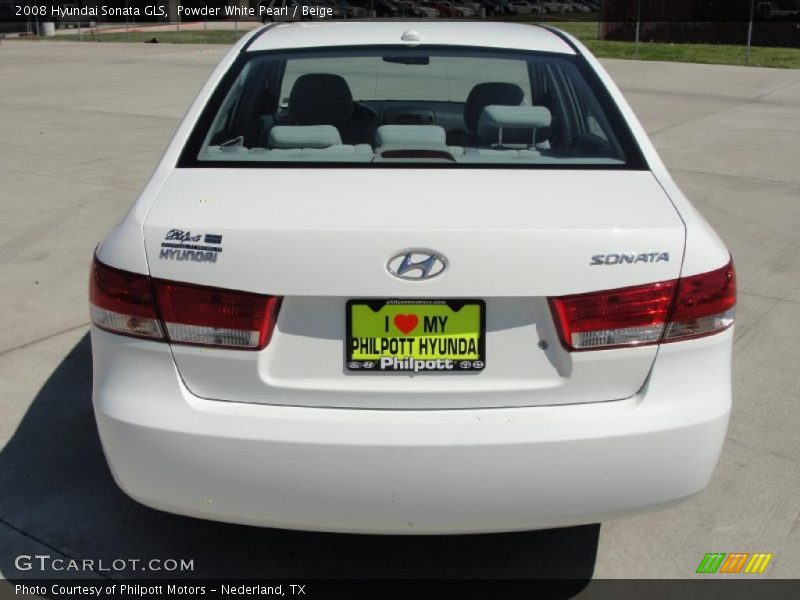 Powder White Pearl / Beige 2008 Hyundai Sonata GLS