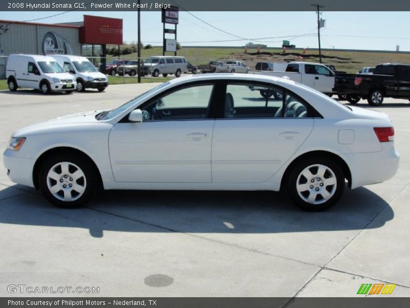 Powder White Pearl / Beige 2008 Hyundai Sonata GLS