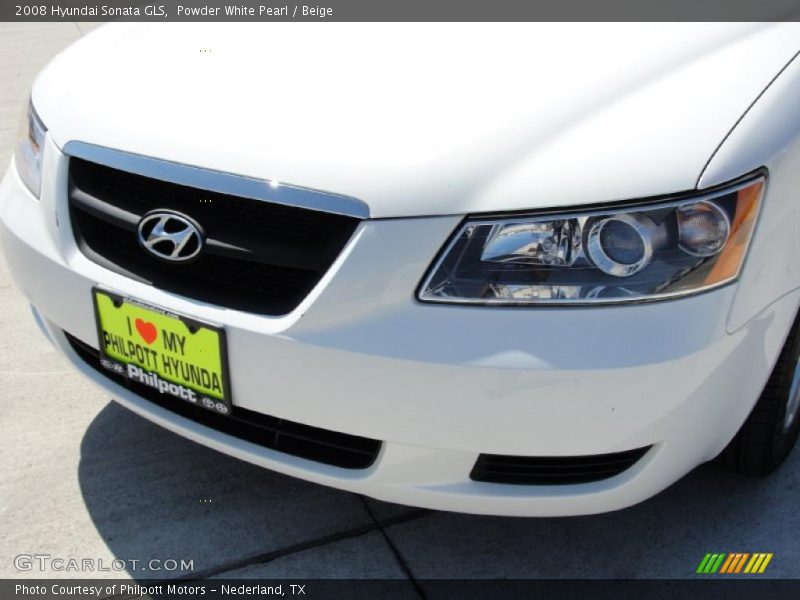 Powder White Pearl / Beige 2008 Hyundai Sonata GLS