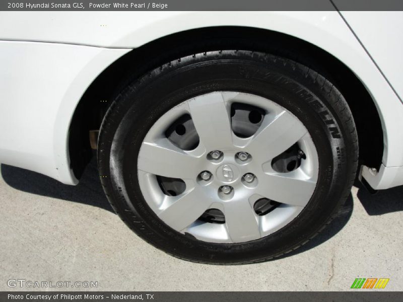 Powder White Pearl / Beige 2008 Hyundai Sonata GLS