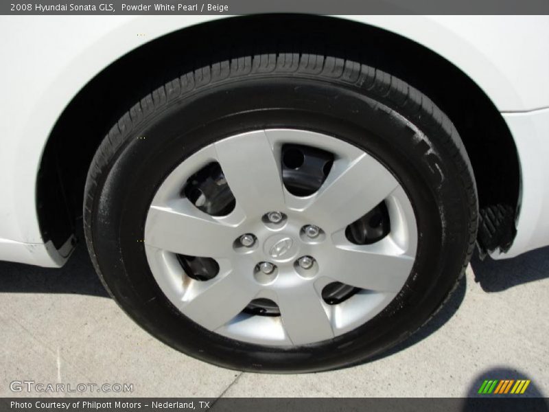 Powder White Pearl / Beige 2008 Hyundai Sonata GLS