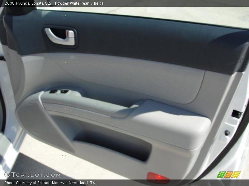 Powder White Pearl / Beige 2008 Hyundai Sonata GLS