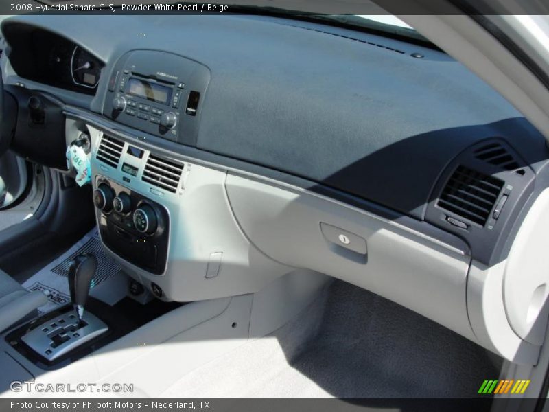 Powder White Pearl / Beige 2008 Hyundai Sonata GLS