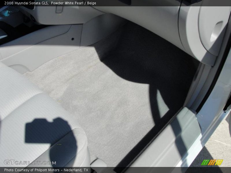 Powder White Pearl / Beige 2008 Hyundai Sonata GLS