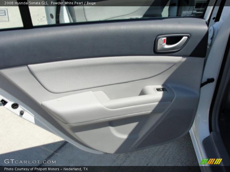Powder White Pearl / Beige 2008 Hyundai Sonata GLS