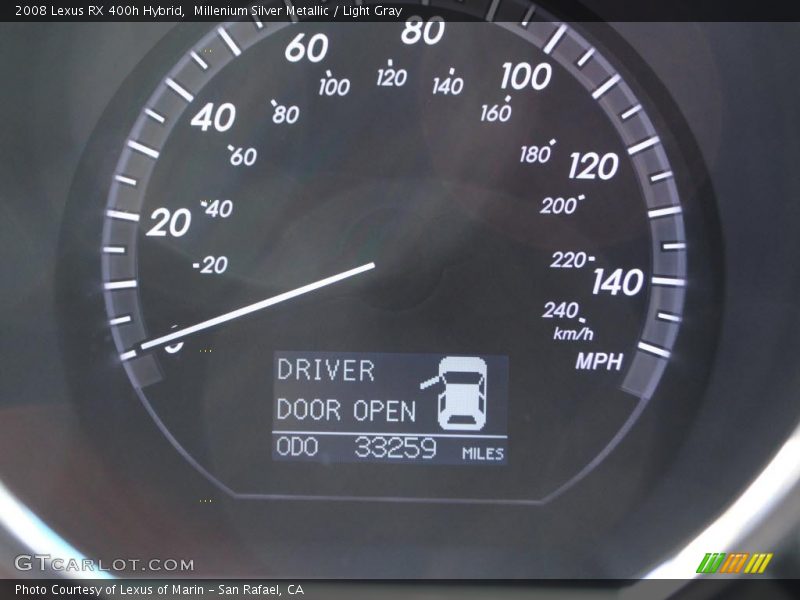 Millenium Silver Metallic / Light Gray 2008 Lexus RX 400h Hybrid
