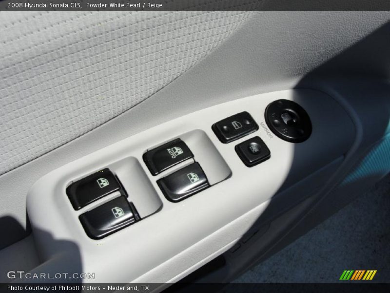 Powder White Pearl / Beige 2008 Hyundai Sonata GLS