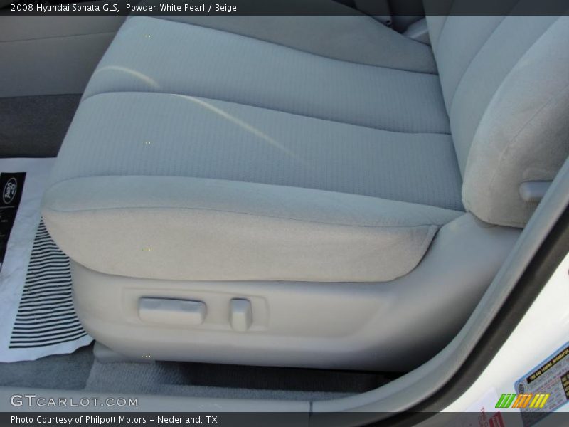 Powder White Pearl / Beige 2008 Hyundai Sonata GLS