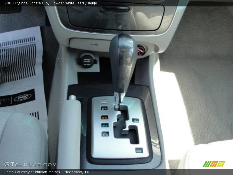 Powder White Pearl / Beige 2008 Hyundai Sonata GLS