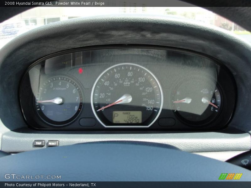 Powder White Pearl / Beige 2008 Hyundai Sonata GLS