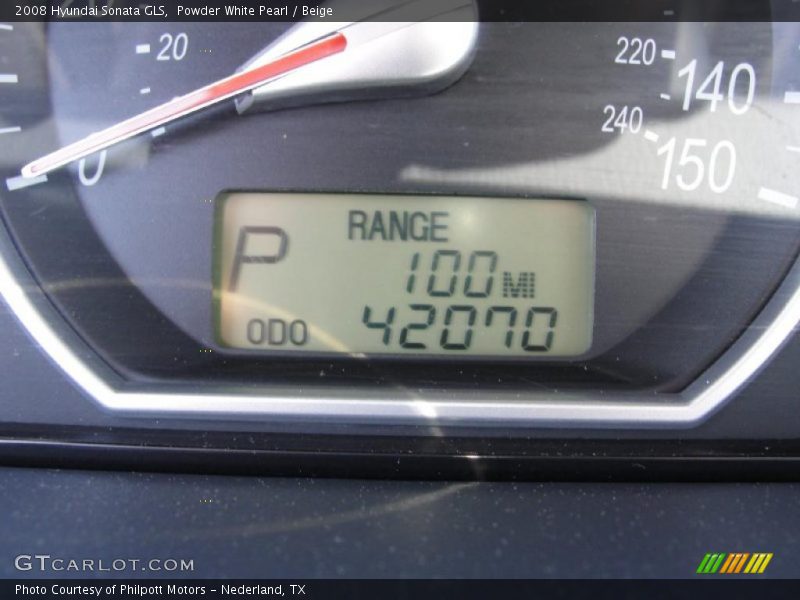 Powder White Pearl / Beige 2008 Hyundai Sonata GLS