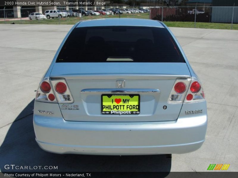 Titanium Metallic / Beige 2003 Honda Civic Hybrid Sedan