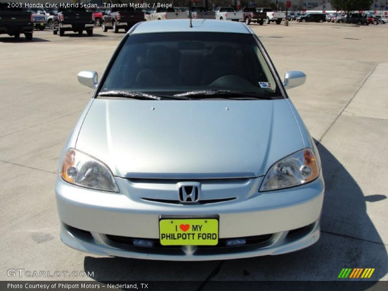 Titanium Metallic / Beige 2003 Honda Civic Hybrid Sedan