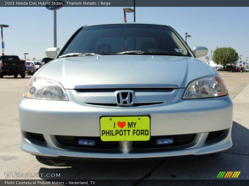 Titanium Metallic / Beige 2003 Honda Civic Hybrid Sedan
