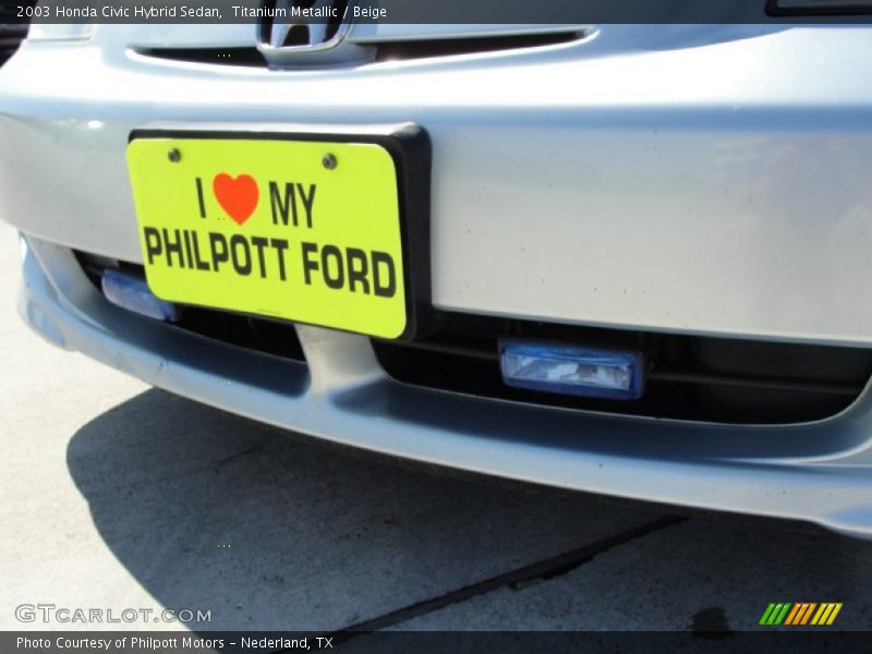 Titanium Metallic / Beige 2003 Honda Civic Hybrid Sedan