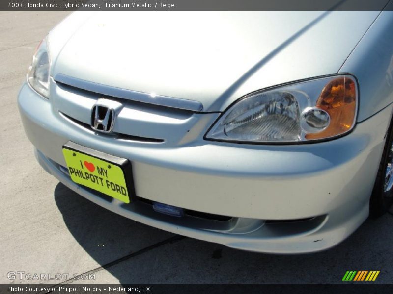 Titanium Metallic / Beige 2003 Honda Civic Hybrid Sedan