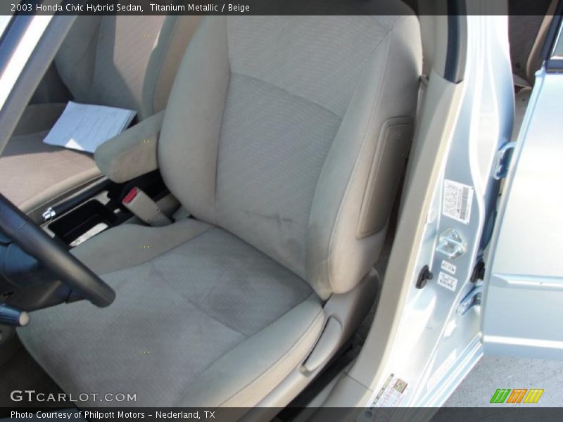 Titanium Metallic / Beige 2003 Honda Civic Hybrid Sedan