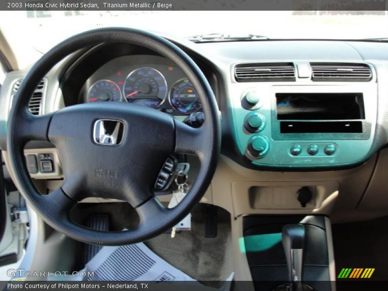 Titanium Metallic / Beige 2003 Honda Civic Hybrid Sedan