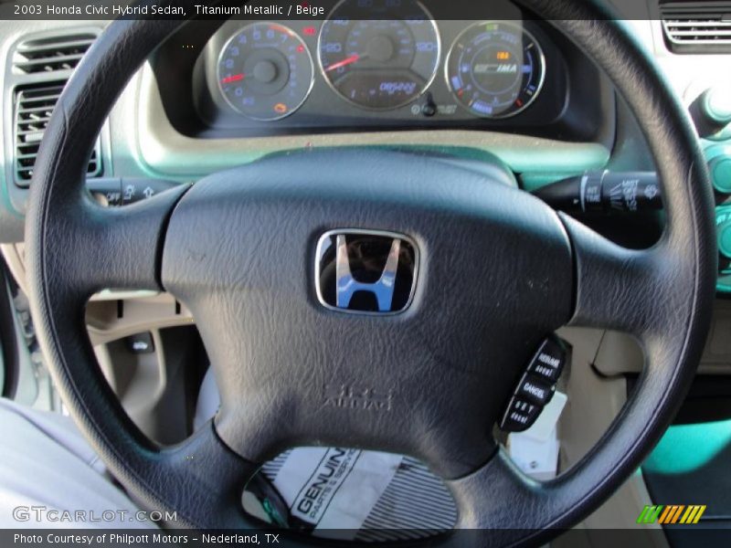 Titanium Metallic / Beige 2003 Honda Civic Hybrid Sedan