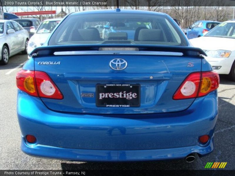 Blue Streak Metallic / Dark Charcoal 2009 Toyota Corolla S