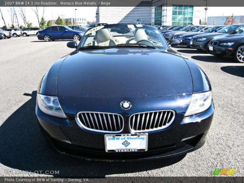 Monaco Blue Metallic / Beige 2007 BMW Z4 3.0si Roadster