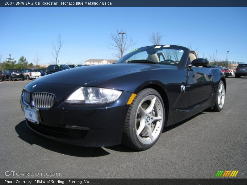 Monaco Blue Metallic / Beige 2007 BMW Z4 3.0si Roadster