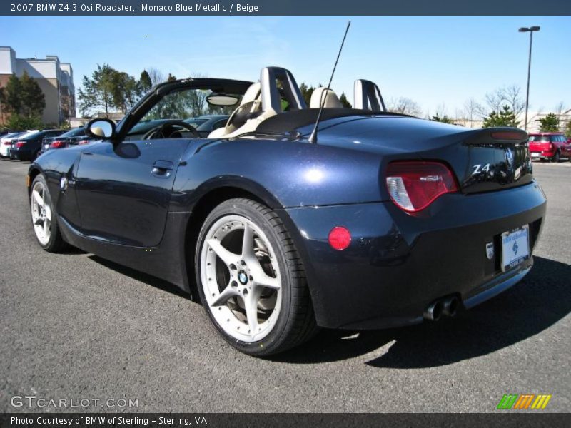Monaco Blue Metallic / Beige 2007 BMW Z4 3.0si Roadster