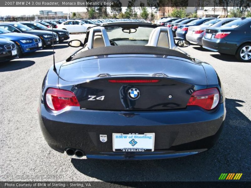 Monaco Blue Metallic / Beige 2007 BMW Z4 3.0si Roadster