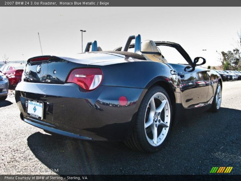 Monaco Blue Metallic / Beige 2007 BMW Z4 3.0si Roadster