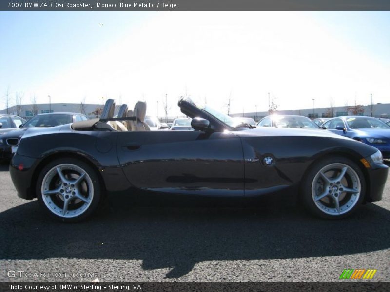 Monaco Blue Metallic / Beige 2007 BMW Z4 3.0si Roadster