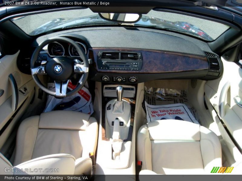 Monaco Blue Metallic / Beige 2007 BMW Z4 3.0si Roadster