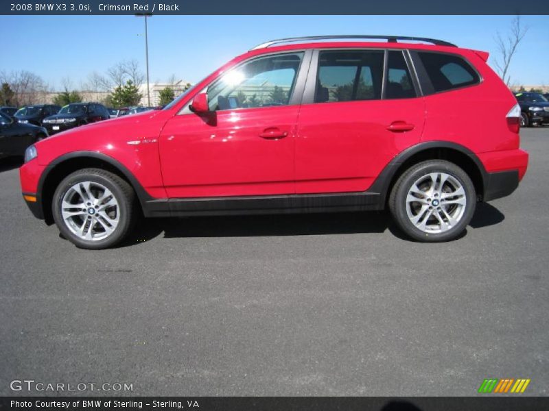 Crimson Red / Black 2008 BMW X3 3.0si