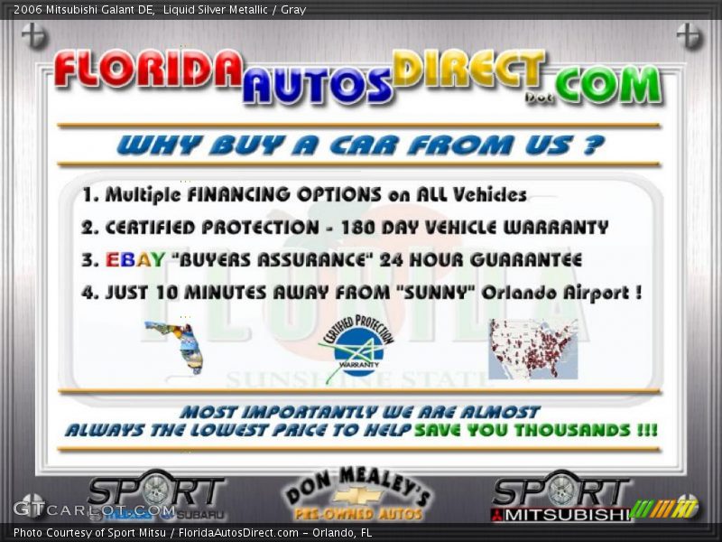 Liquid Silver Metallic / Gray 2006 Mitsubishi Galant DE