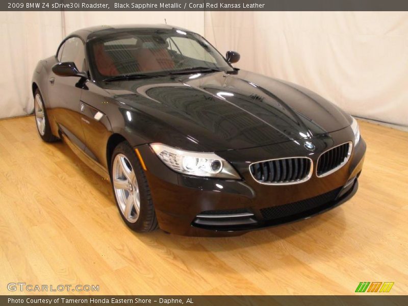 Black Sapphire Metallic / Coral Red Kansas Leather 2009 BMW Z4 sDrive30i Roadster