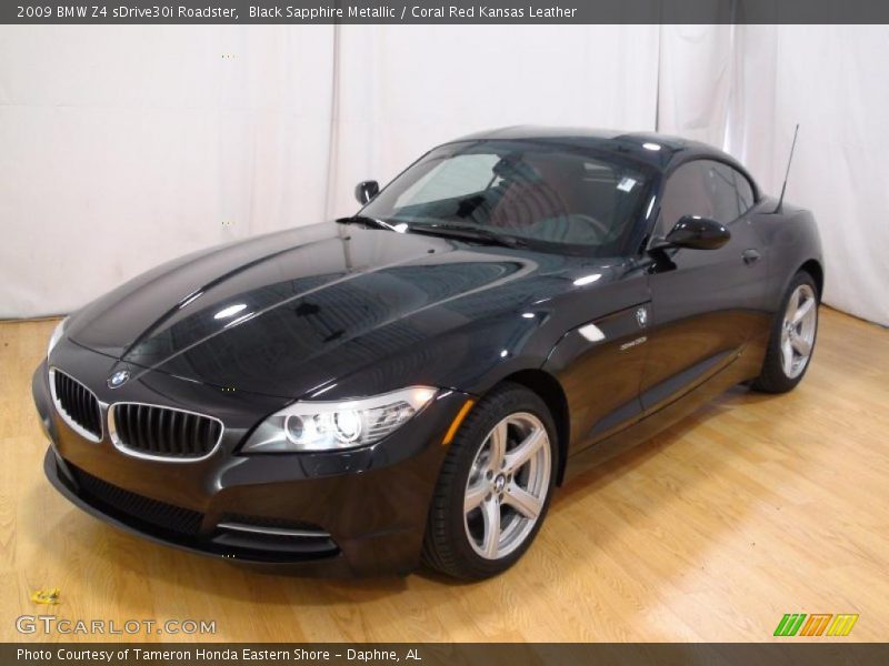 Black Sapphire Metallic / Coral Red Kansas Leather 2009 BMW Z4 sDrive30i Roadster