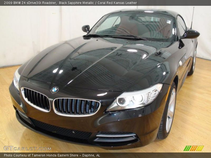 Black Sapphire Metallic / Coral Red Kansas Leather 2009 BMW Z4 sDrive30i Roadster