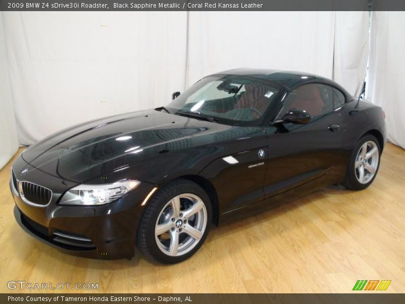 Black Sapphire Metallic / Coral Red Kansas Leather 2009 BMW Z4 sDrive30i Roadster