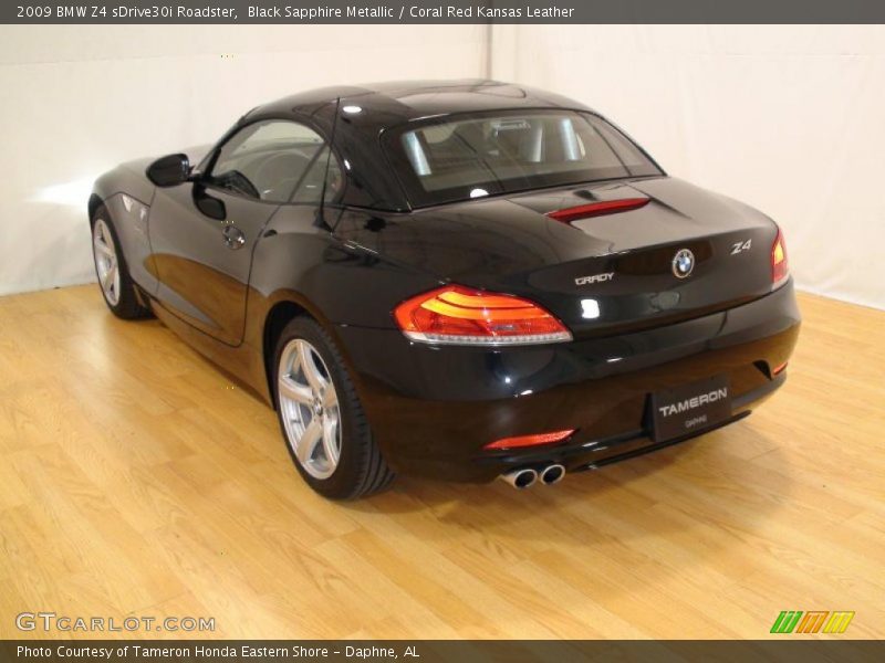 Black Sapphire Metallic / Coral Red Kansas Leather 2009 BMW Z4 sDrive30i Roadster