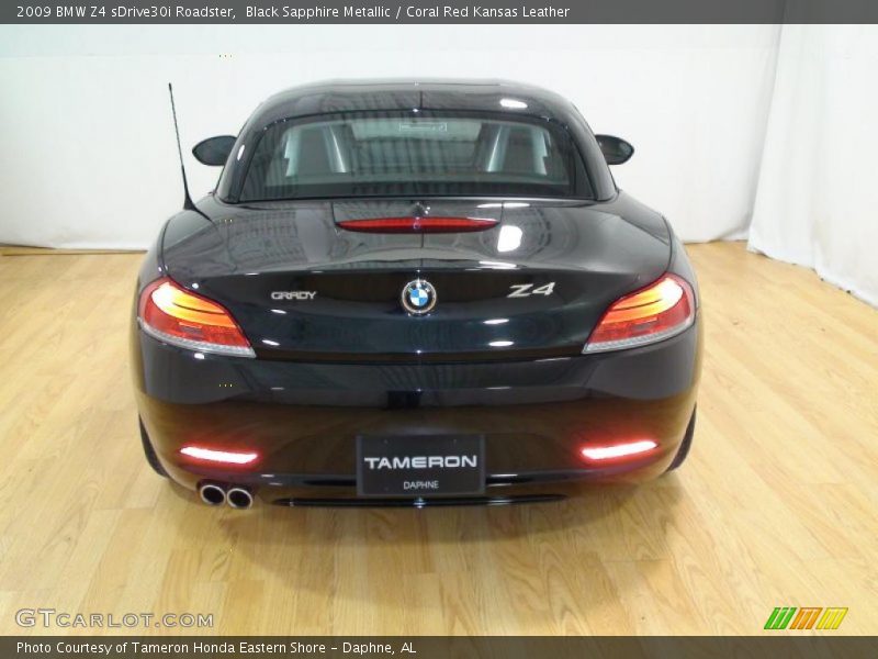 Black Sapphire Metallic / Coral Red Kansas Leather 2009 BMW Z4 sDrive30i Roadster