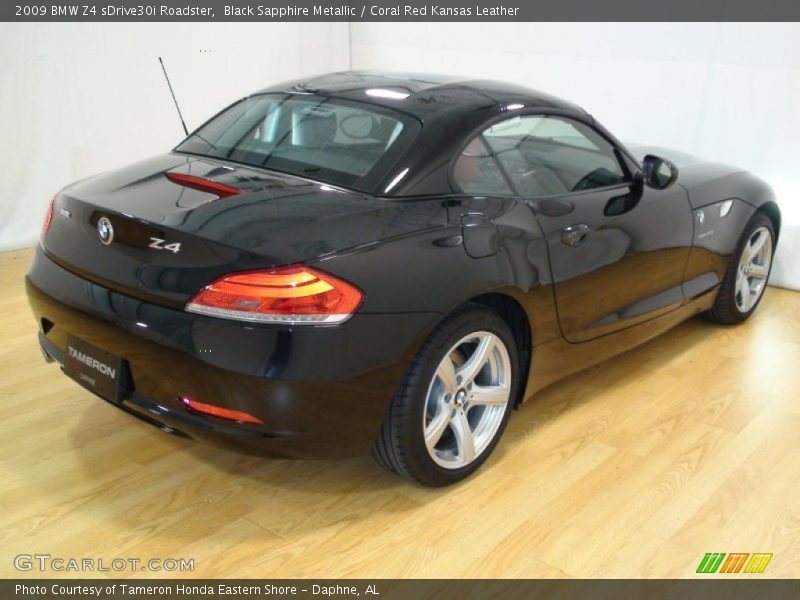 Black Sapphire Metallic / Coral Red Kansas Leather 2009 BMW Z4 sDrive30i Roadster