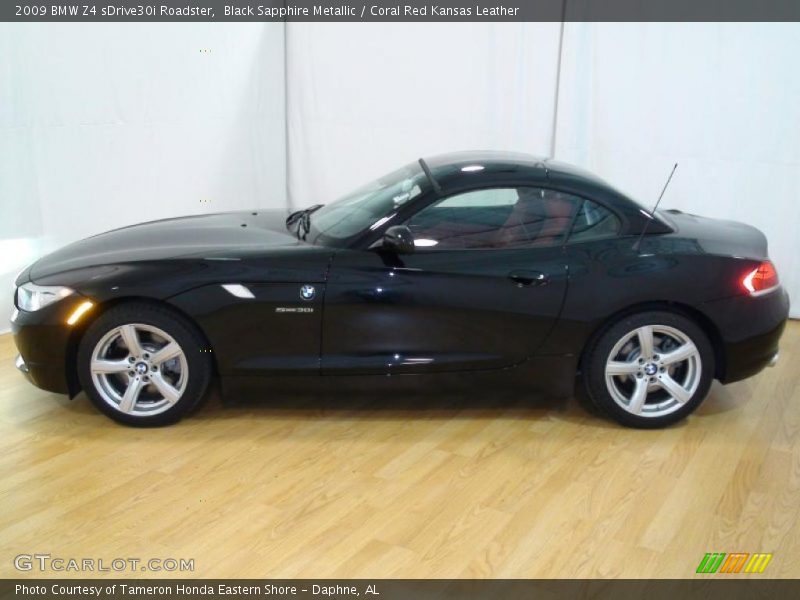 Black Sapphire Metallic / Coral Red Kansas Leather 2009 BMW Z4 sDrive30i Roadster