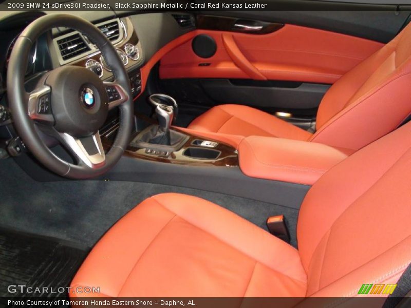 Black Sapphire Metallic / Coral Red Kansas Leather 2009 BMW Z4 sDrive30i Roadster