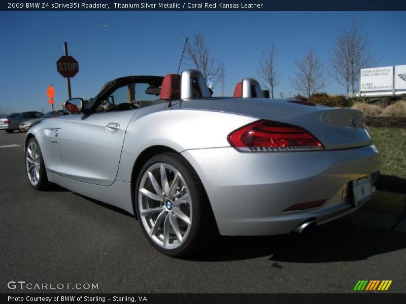 Titanium Silver Metallic / Coral Red Kansas Leather 2009 BMW Z4 sDrive35i Roadster