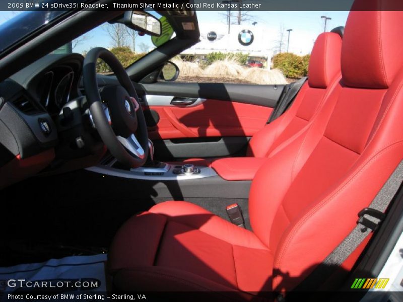 Titanium Silver Metallic / Coral Red Kansas Leather 2009 BMW Z4 sDrive35i Roadster